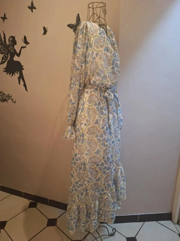 Floral & Asymmetric White Dress – photo 3